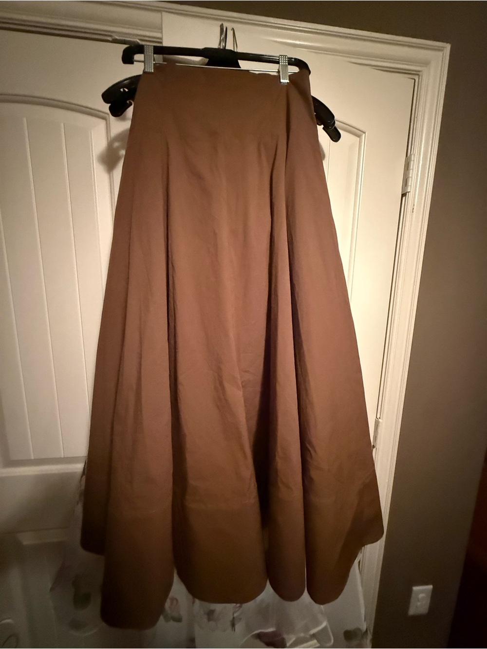 Lela Rose Brown A-Line Maxi Skirt